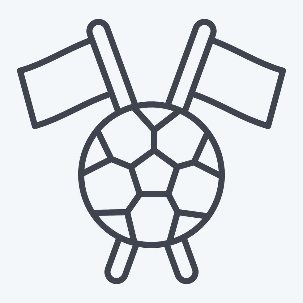 Icon Flag. related to Football symbol. line style. simple design illustration vector