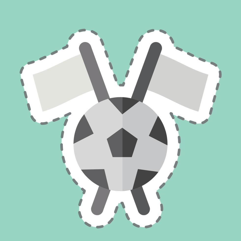Sticker line cut Flag. related to Football symbol. simple design illustration vector
