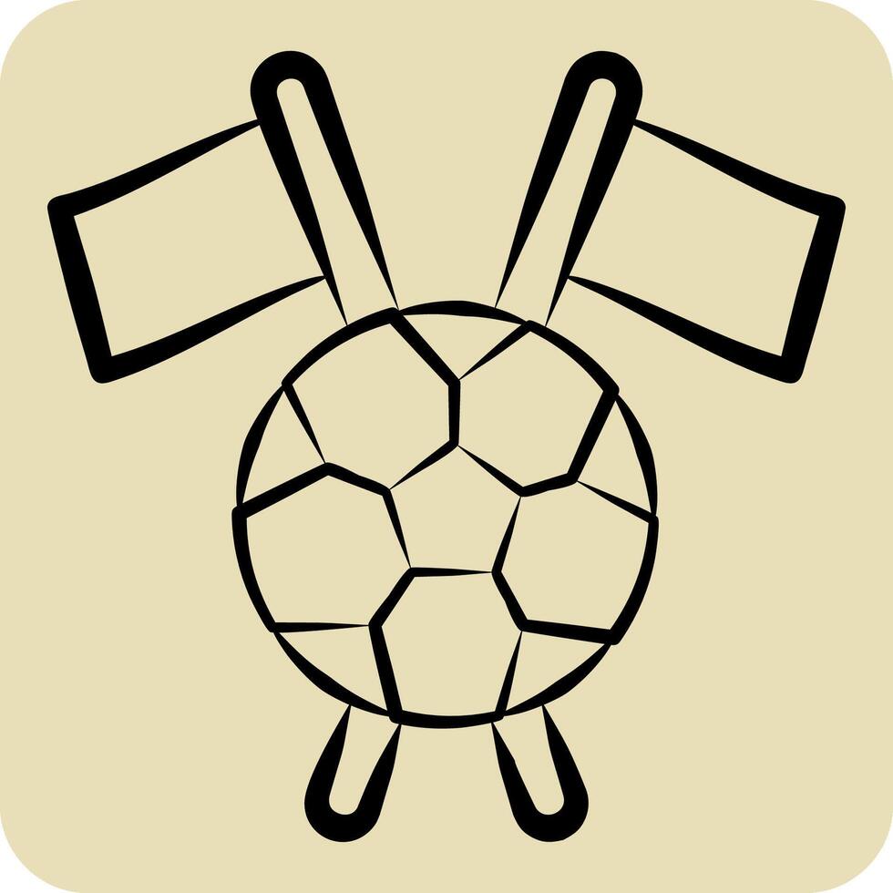 Icon Flag. related to Football symbol. hand drawn style. simple design illustration vector