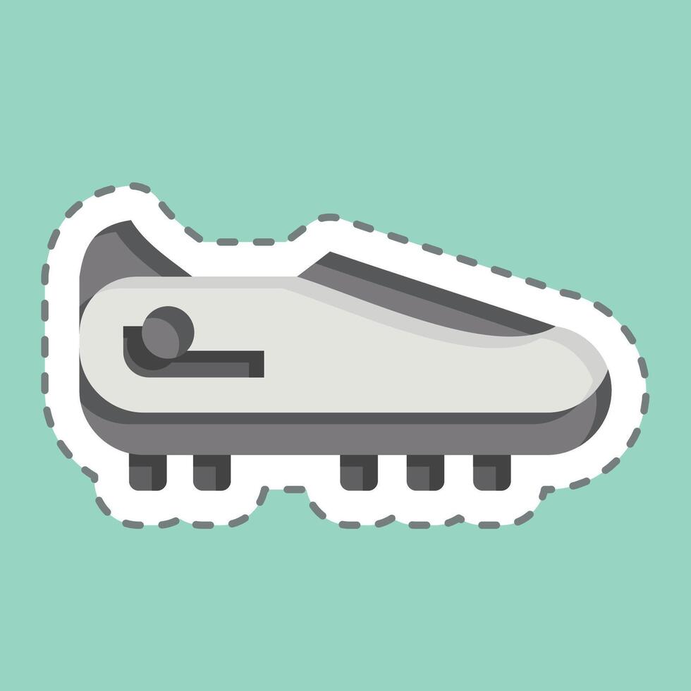 pegatina línea cortar zapatos. relacionado a fútbol americano símbolo. sencillo diseño ilustración vector