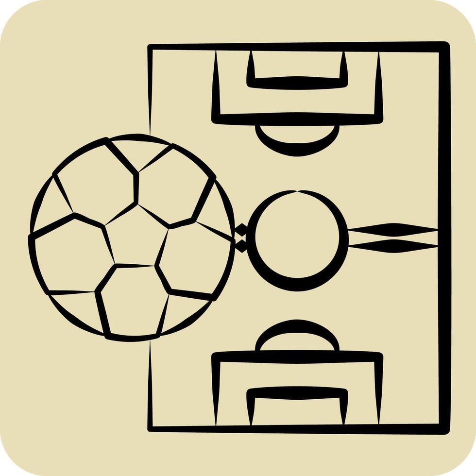 Icon Sport Field. related to Football symbol. hand drawn style. simple design illustration vector