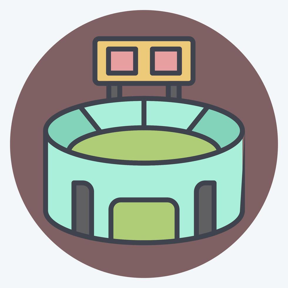 Icon Stadium. related to Football symbol. color mate style. simple design illustration vector