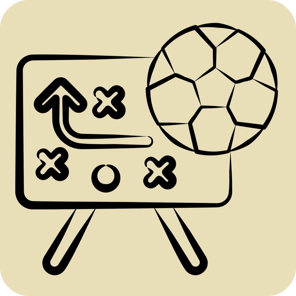 Icon Strategy. related to Football symbol. hand drawn style. simple design illustration vector