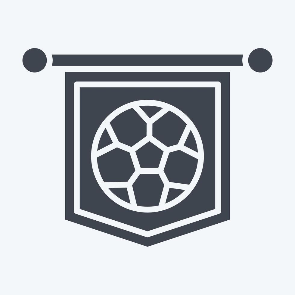 Icon Pennant. related to Football symbol. glyph style. simple design illustration vector