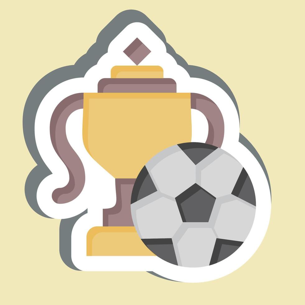 Sticker Trophy. related to Football symbol. simple design illustration vector