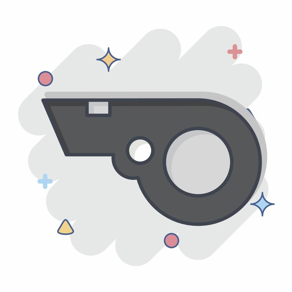 Icon Whistle. related to Football symbol. comic style. simple design illustration vector