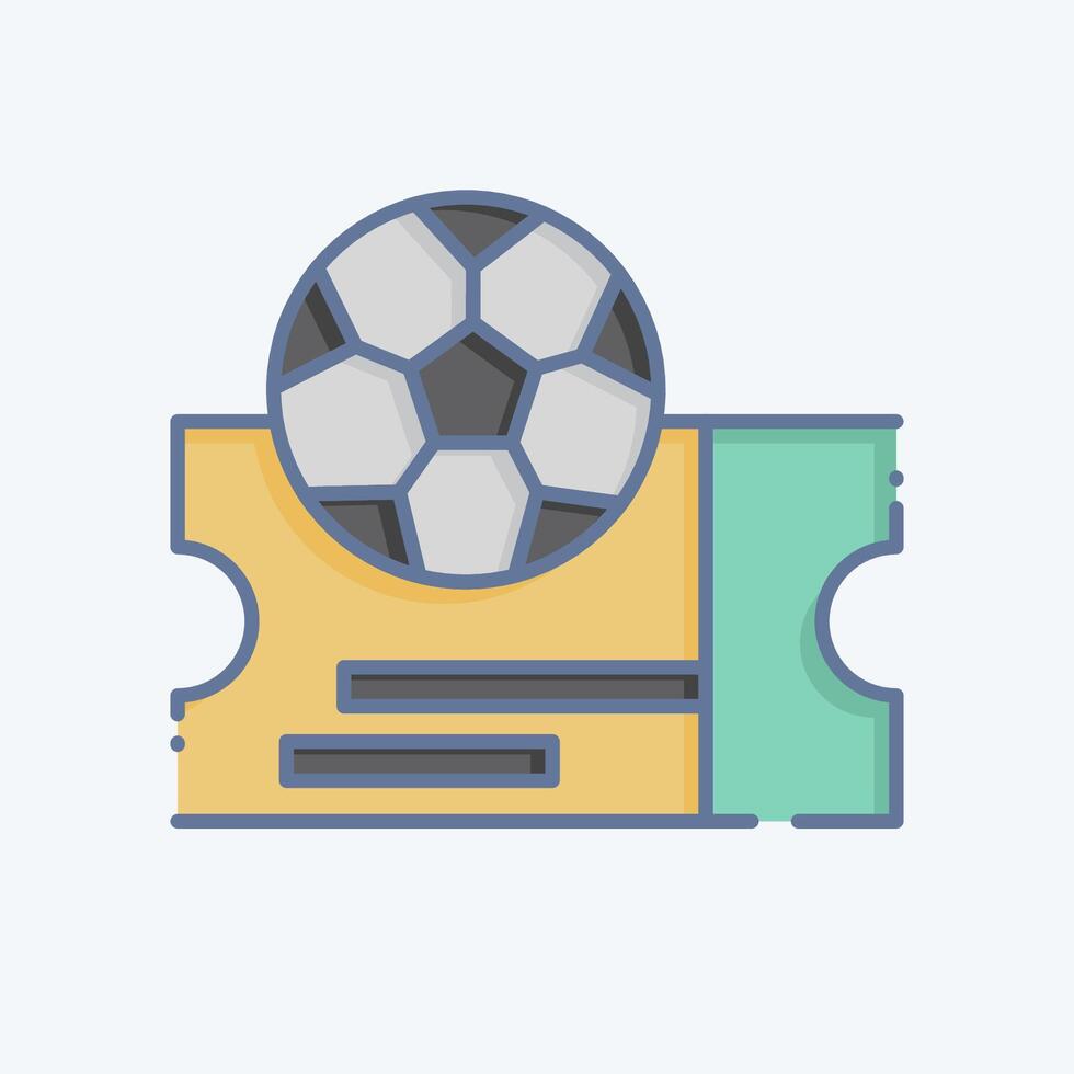 Icon Ticket. related to Football symbol. doodle style. simple design illustration vector