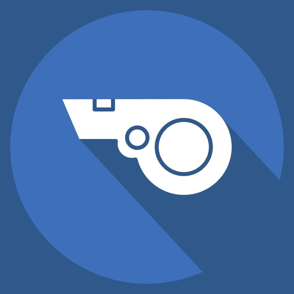 Icon Whistle. related to Football symbol. long shadow style. simple design illustration vector