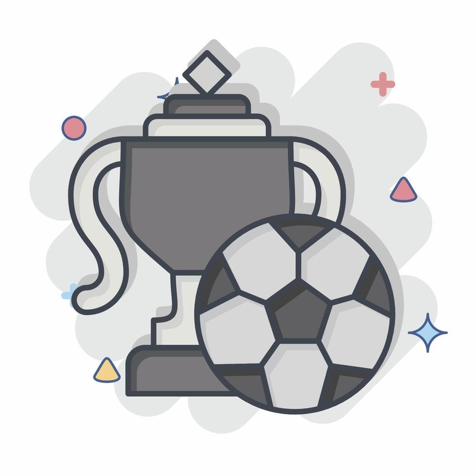 Icon Trophy. related to Football symbol. comic style. simple design illustration vector