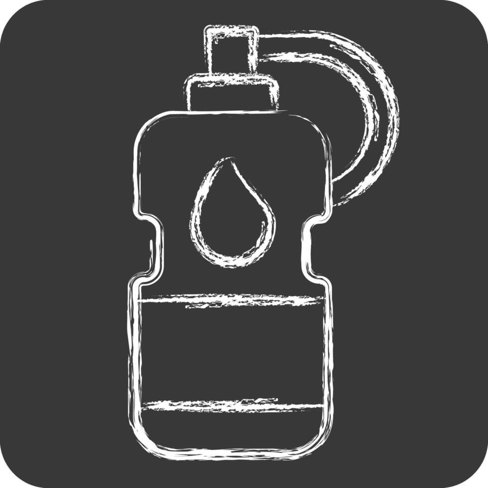 Icon Water Bottle. related to Football symbol. chalk Style. simple design illustration vector
