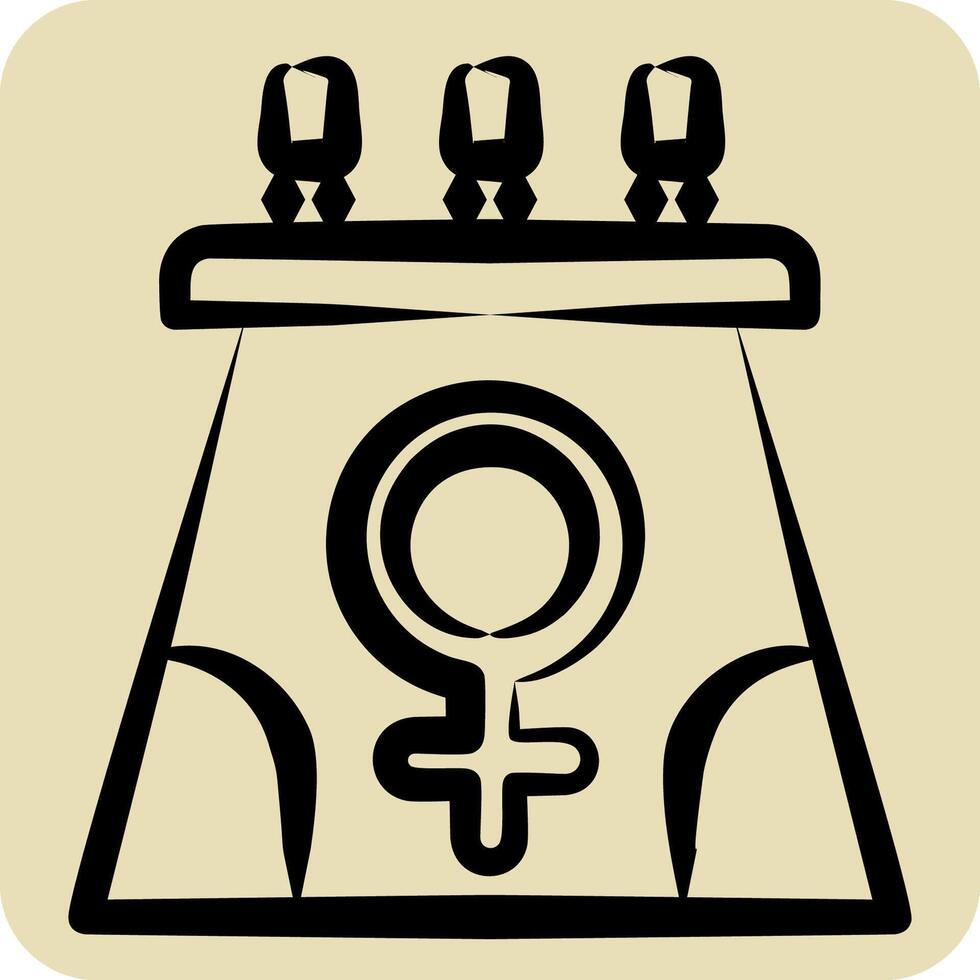 Icon Speech. related to Woman Day symbol. hand drawn style. simple design illustration vector