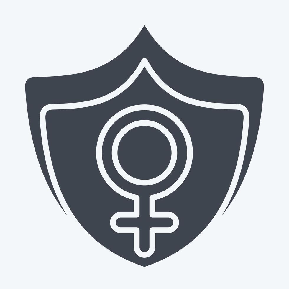 Icon Protection. related to Woman Day symbol. glyph style. simple design illustration vector
