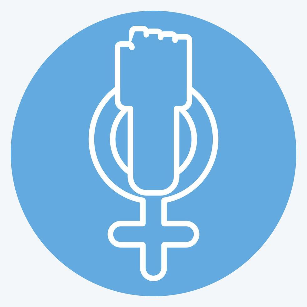 Icon Feminism. related to Woman Day symbol. blue eyes style. simple design illustration vector