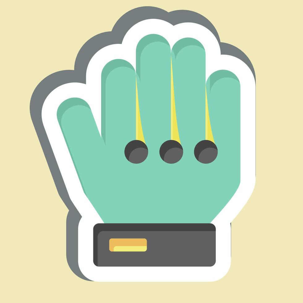 Sticker Goal Keeper Gloves. related to Football symbol. simple design illustration vector