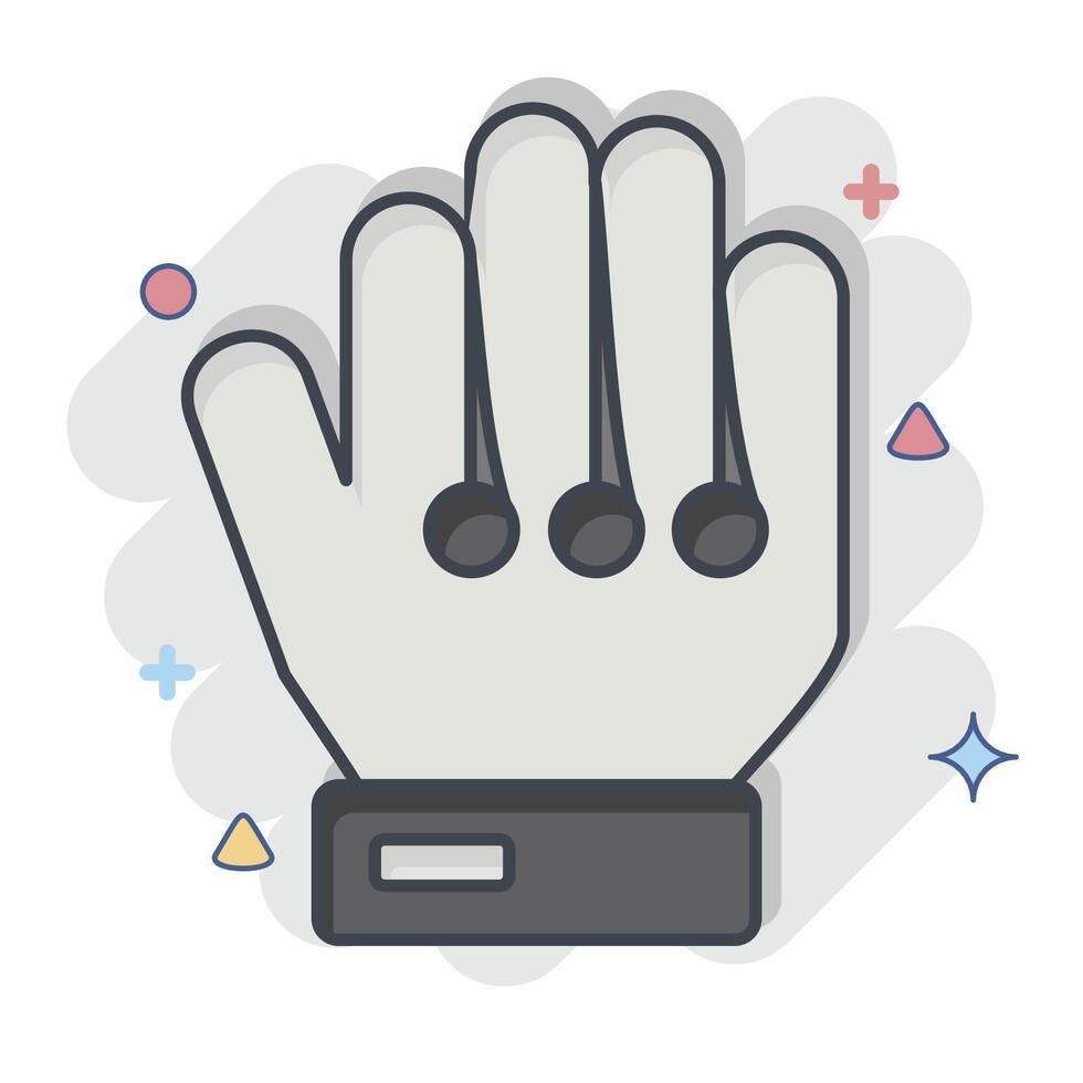 Icon Goal Keeper Gloves. related to Football symbol. comic style. simple design illustration vector