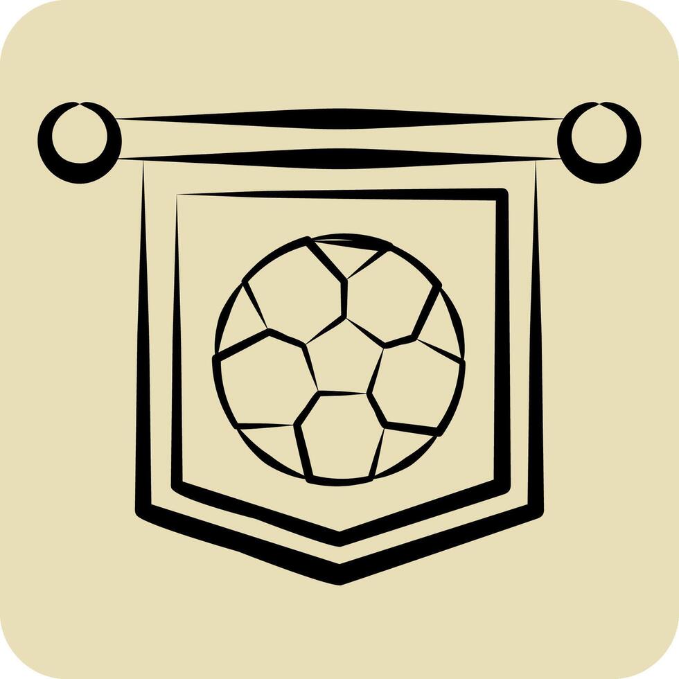 Icon Pennant. related to Football symbol. hand drawn style. simple design illustration vector