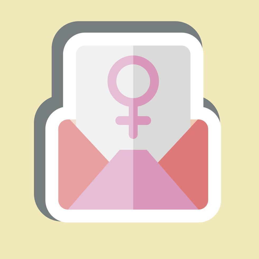 Sticker Mail. related to Woman Day symbol. simple design illustration vector