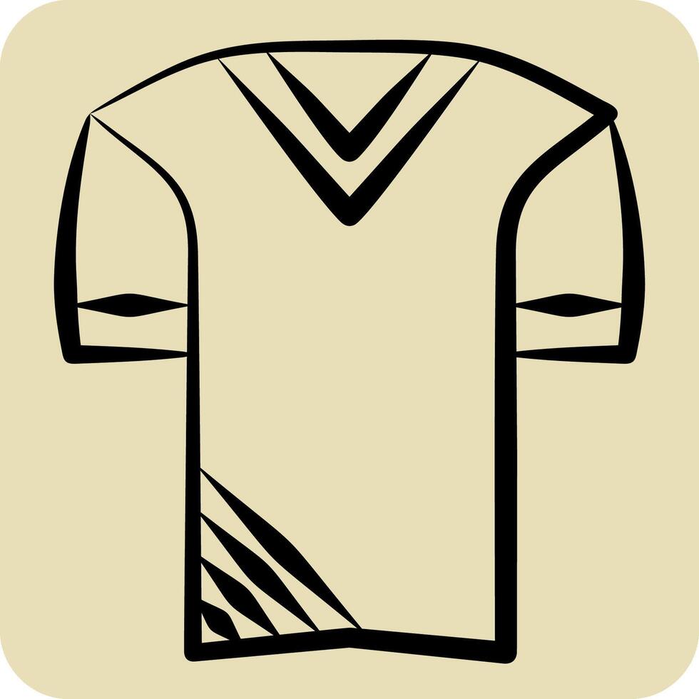 Icon Uniform. related to Football symbol. hand drawn style. simple design illustration vector