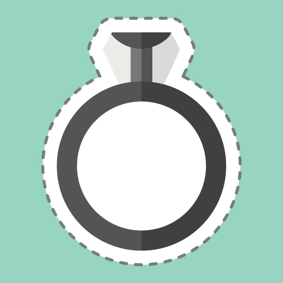Sticker line cut Ring. related to Woman Day symbol. simple design illustration vector