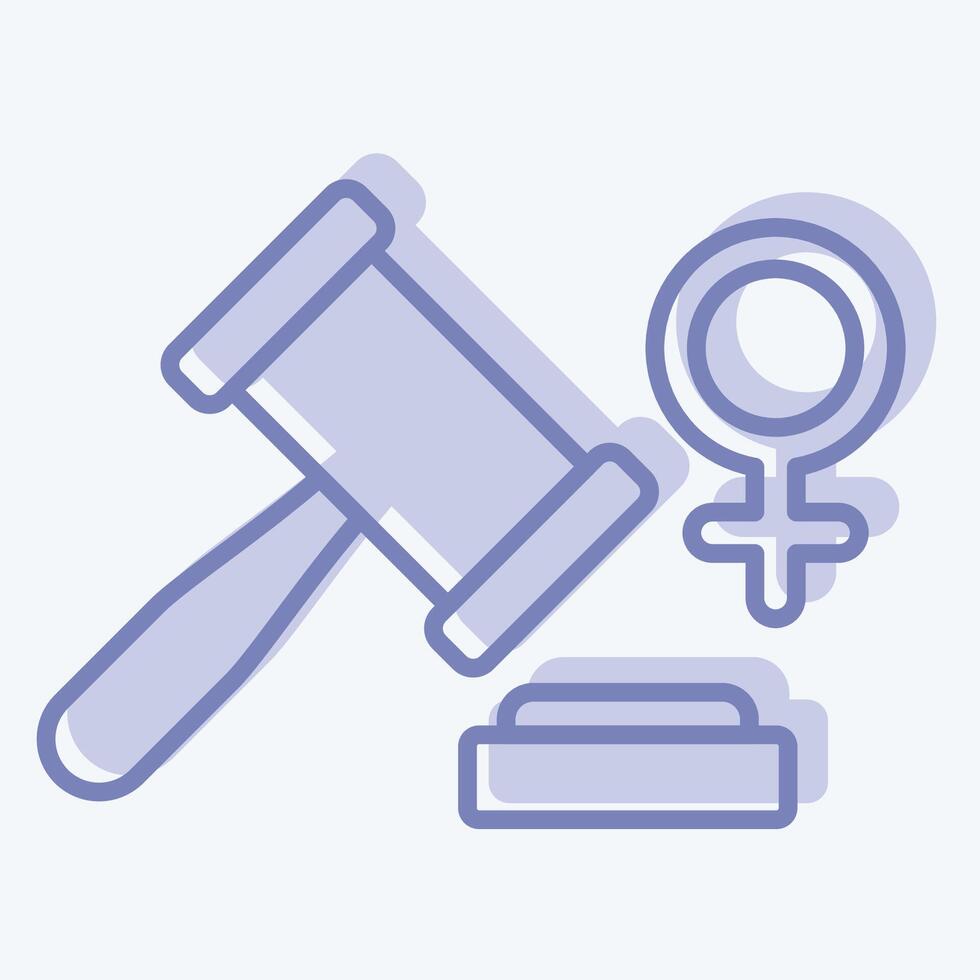 Icon Women Law. related to Woman Day symbol. two tone style. simple design illustration vector