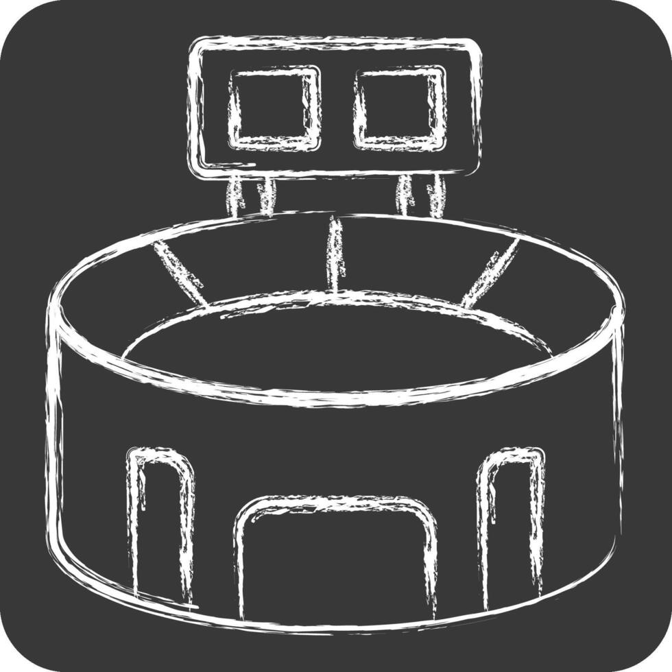 Icon Stadium. related to Football symbol. chalk Style. simple design illustration vector