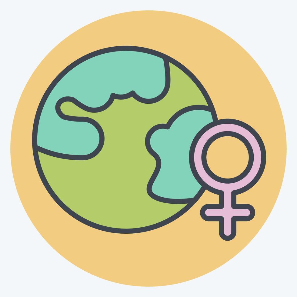 Icon Women Day. related to Woman Day symbol. color mate style. simple design illustration vector