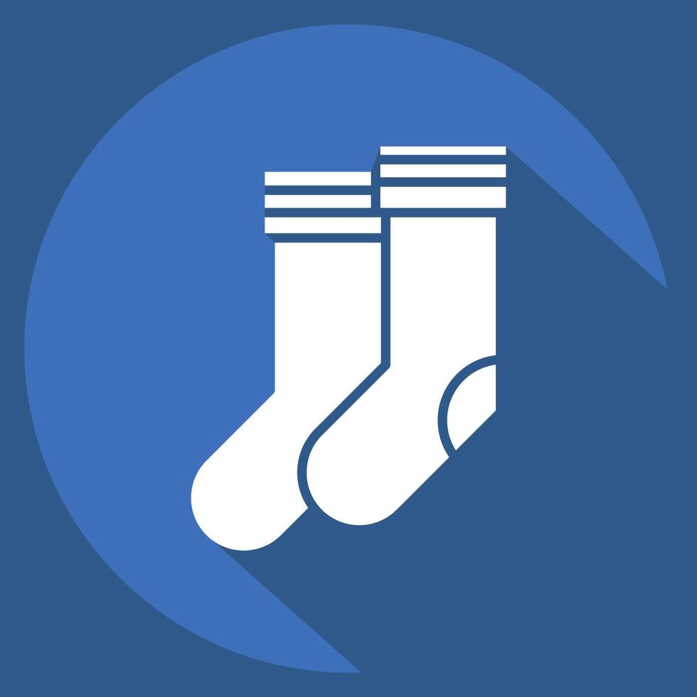 Icon Sock. related to Football symbol. long shadow style. simple design illustration vector