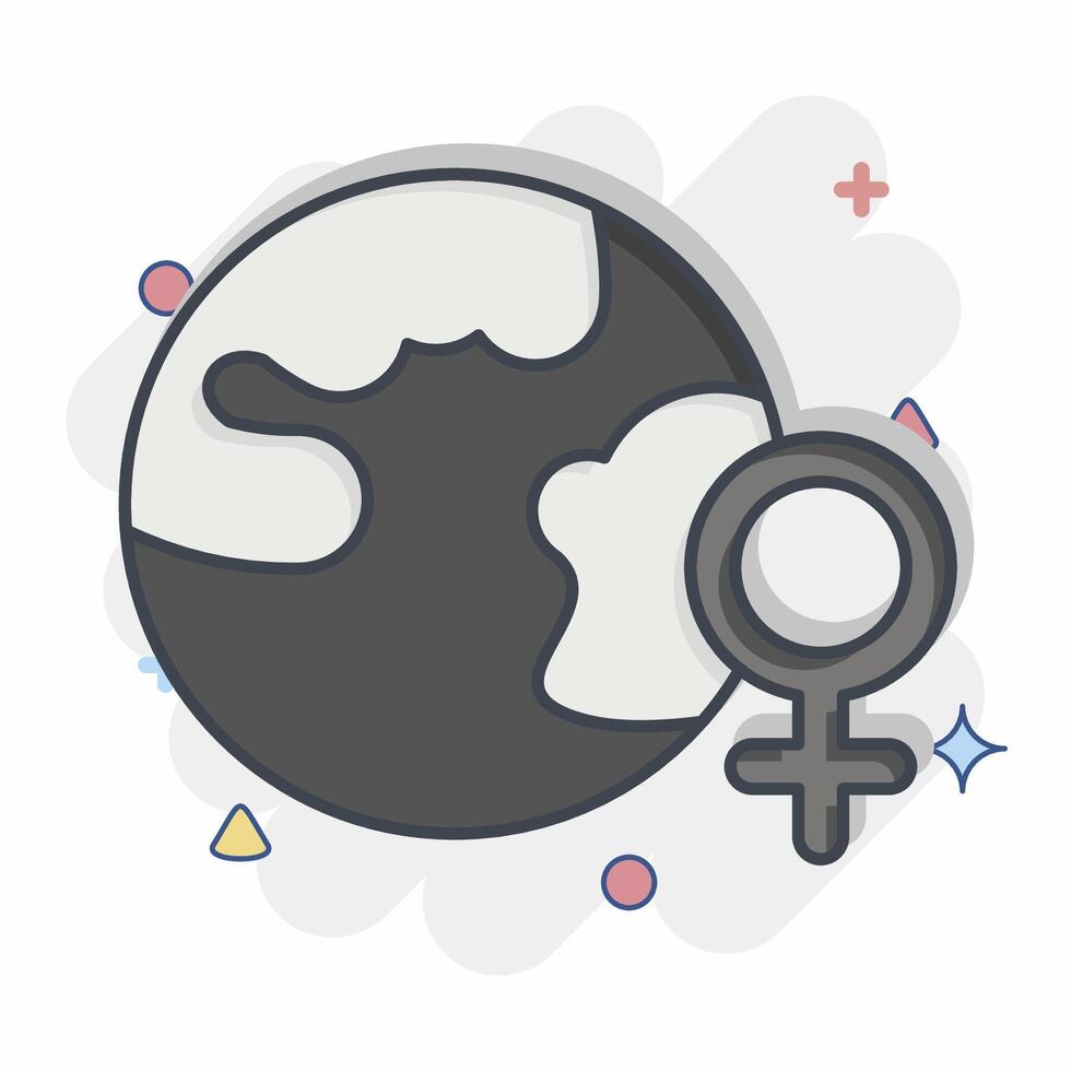 Icon Women Day. related to Woman Day symbol. comic style. simple design illustration vector
