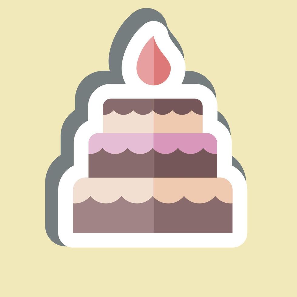 Sticker Cake. related to Woman Day symbol. simple design illustration vector