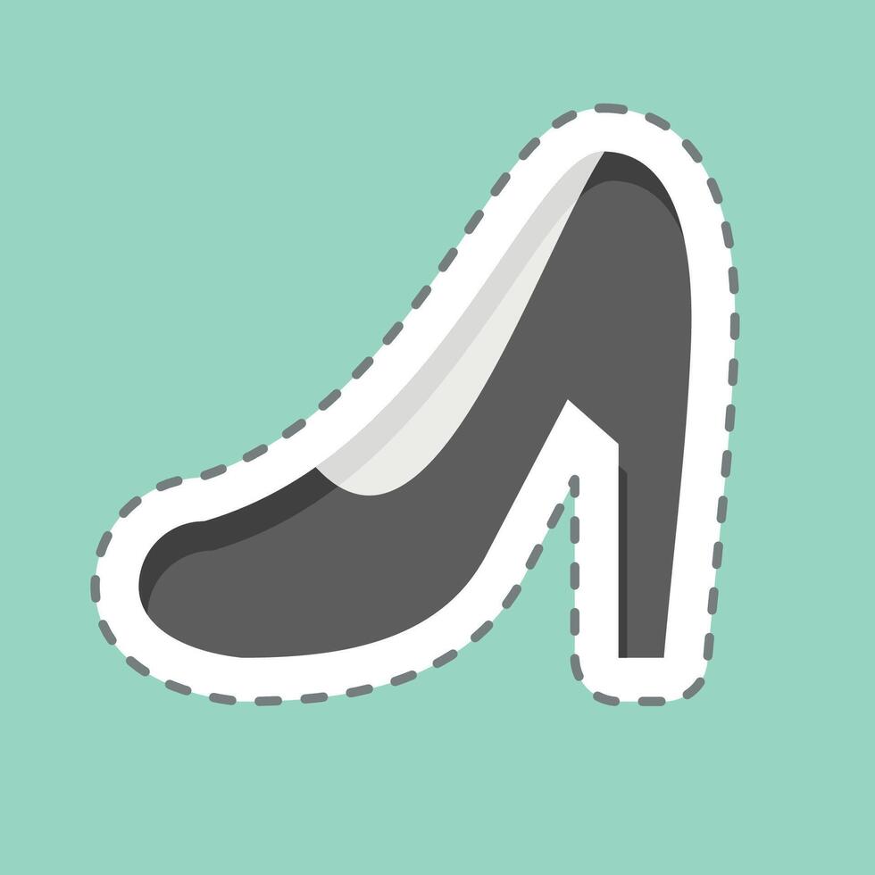 Sticker line cut Heels. related to Woman Day symbol. simple design illustration vector