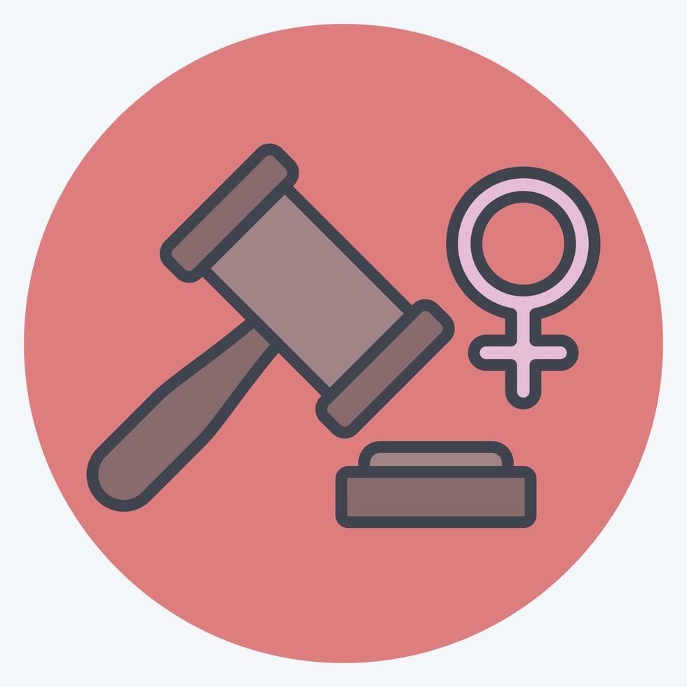 Icon Women Law. related to Woman Day symbol. color mate style. simple design illustration vector