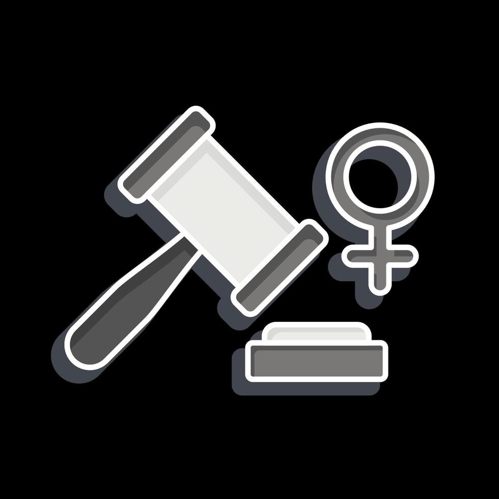 Icon Women Law. related to Woman Day symbol. glossy style. simple design illustration vector