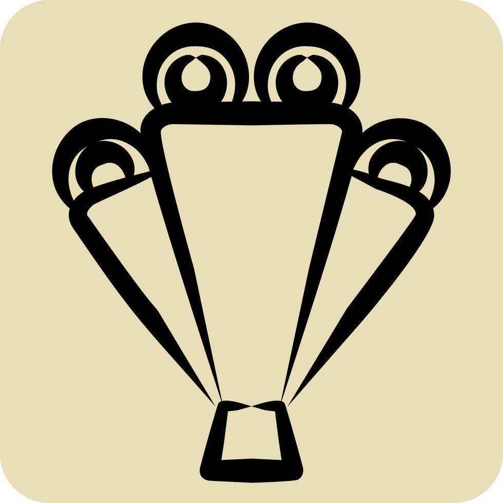 Icon Flower Bouquet. related to Woman Day symbol. hand drawn style. simple design illustration vector