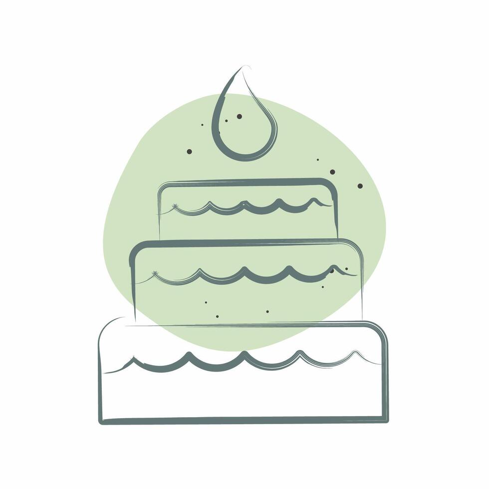 Icon Cake. related to Woman Day symbol. Color Spot Style. simple design illustration vector