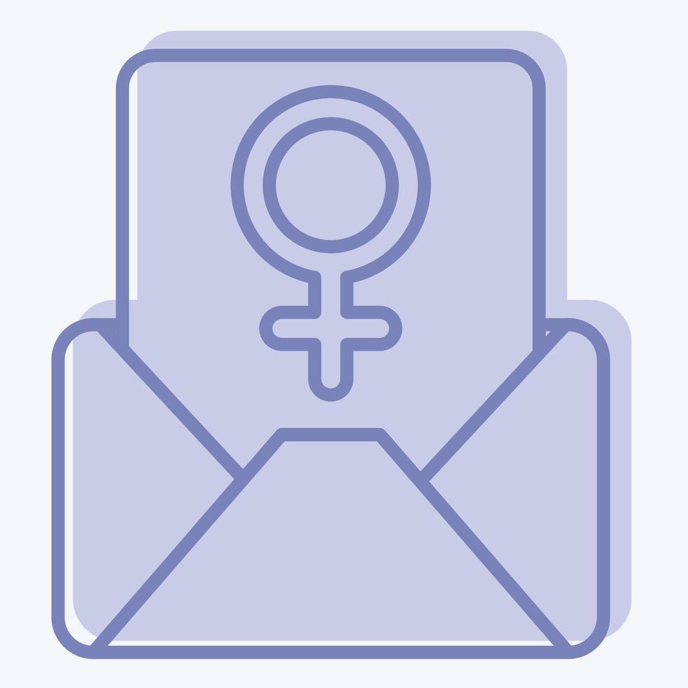 icono correo. relacionado a mujer día símbolo. dos tono estilo. sencillo diseño ilustración vector