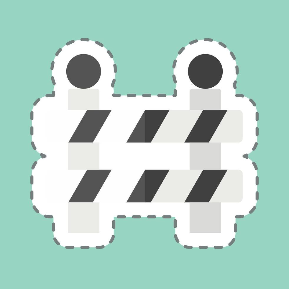 Sticker line cut Barrier. related to Parade symbol. simple design illustration vector