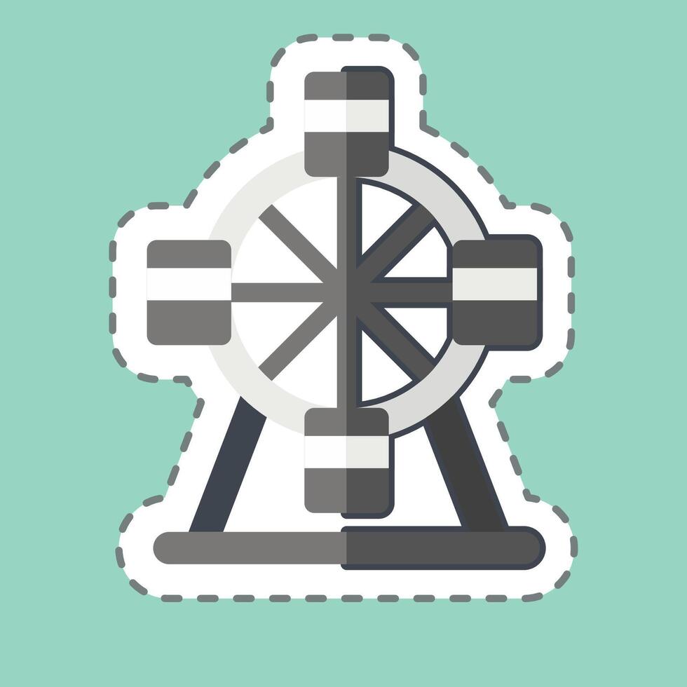 Sticker line cut Verris Wheel. related to Parade symbol. simple design illustration vector