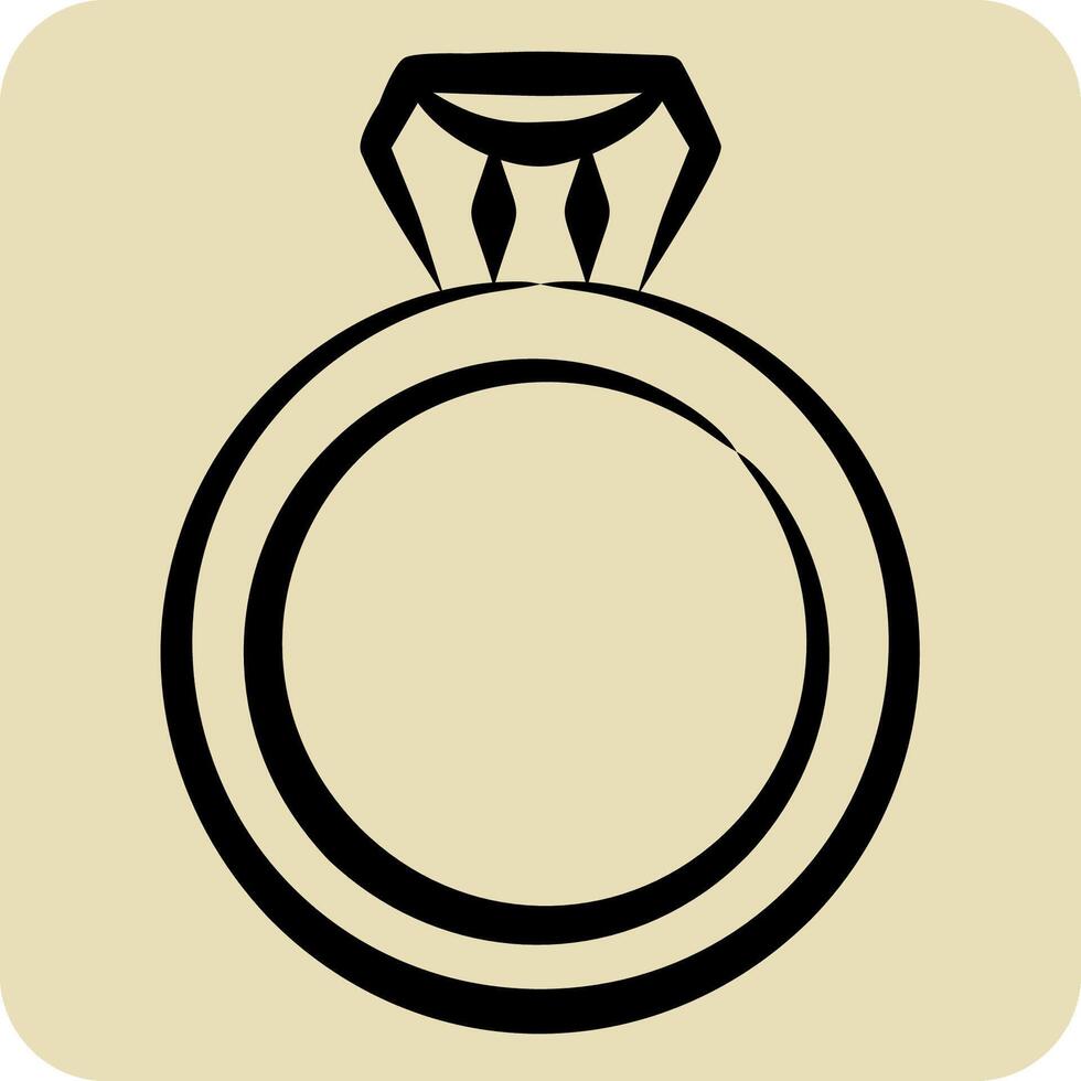 Icon Ring. related to Woman Day symbol. hand drawn style. simple design illustration vector