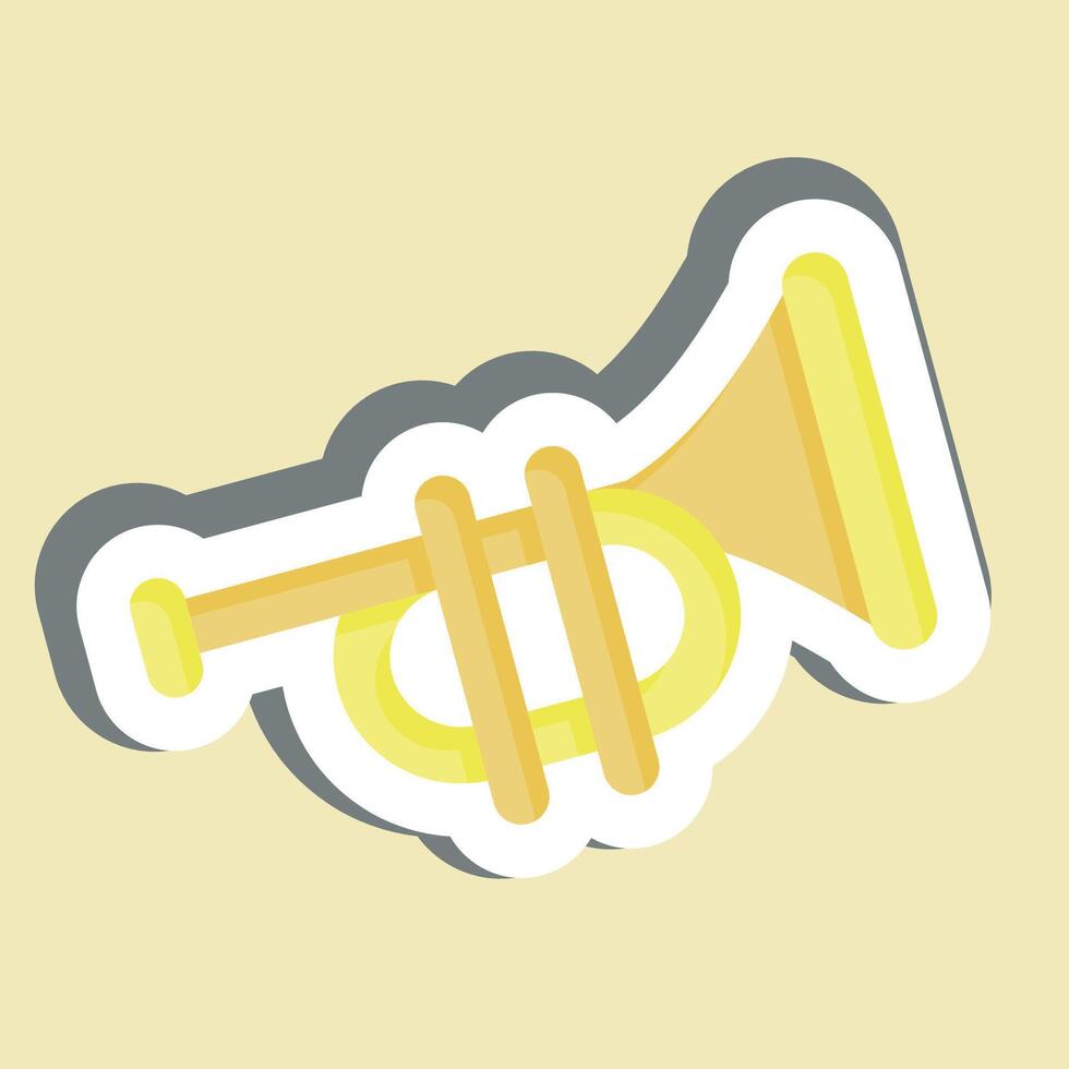 Sticker Trumpet. related to Parade symbol. simple design illustration vector