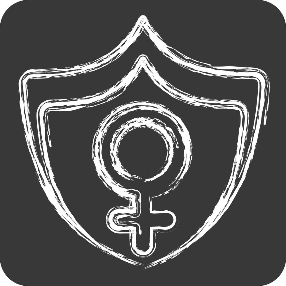 Icon Protection. related to Woman Day symbol. chalk Style. simple design illustration vector