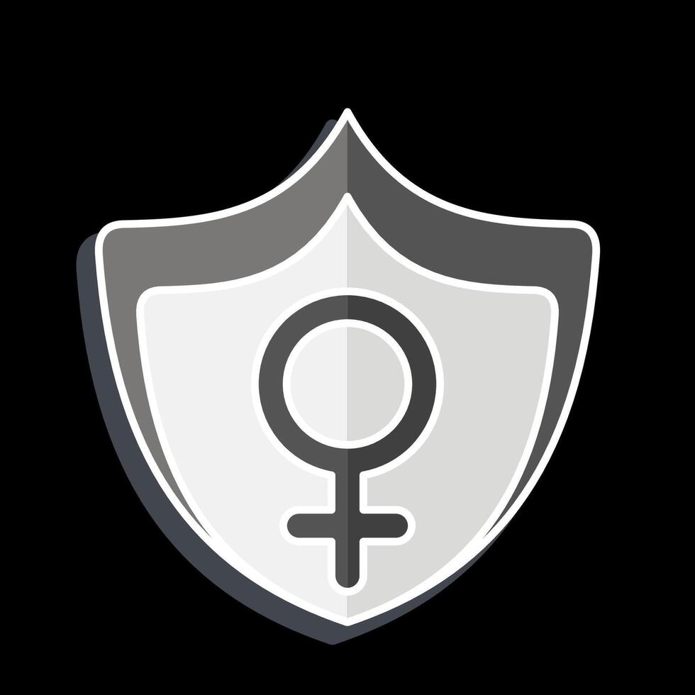 Icon Protection. related to Woman Day symbol. glossy style. simple design illustration vector