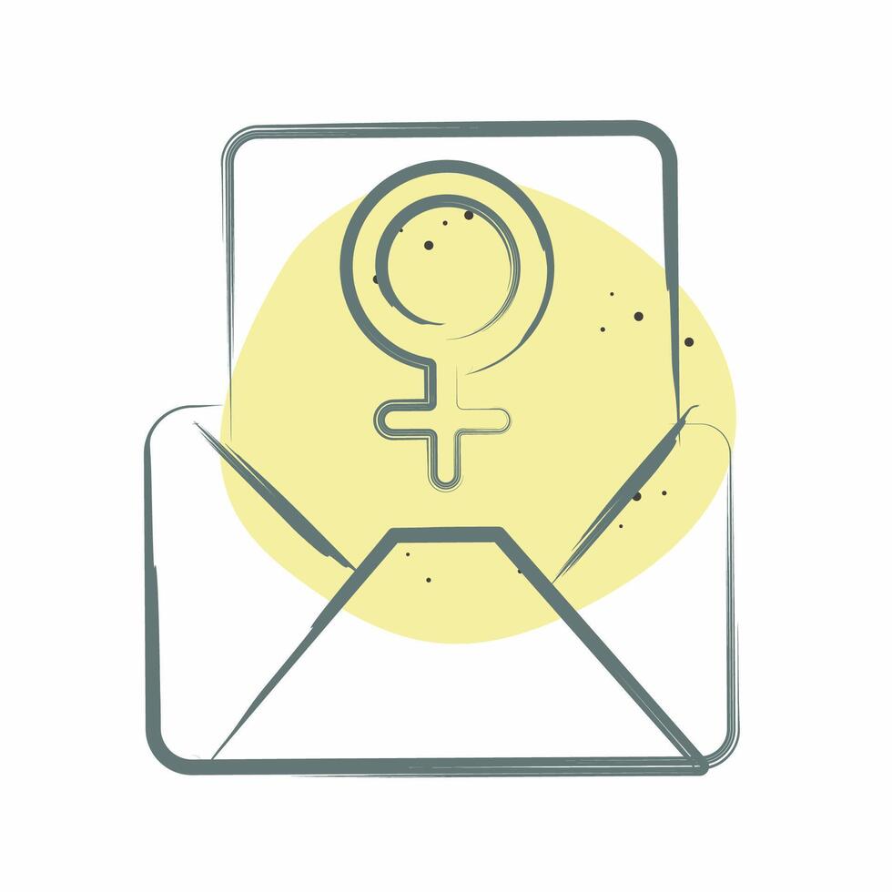 Icon Mail. related to Woman Day symbol. Color Spot Style. simple design illustration vector