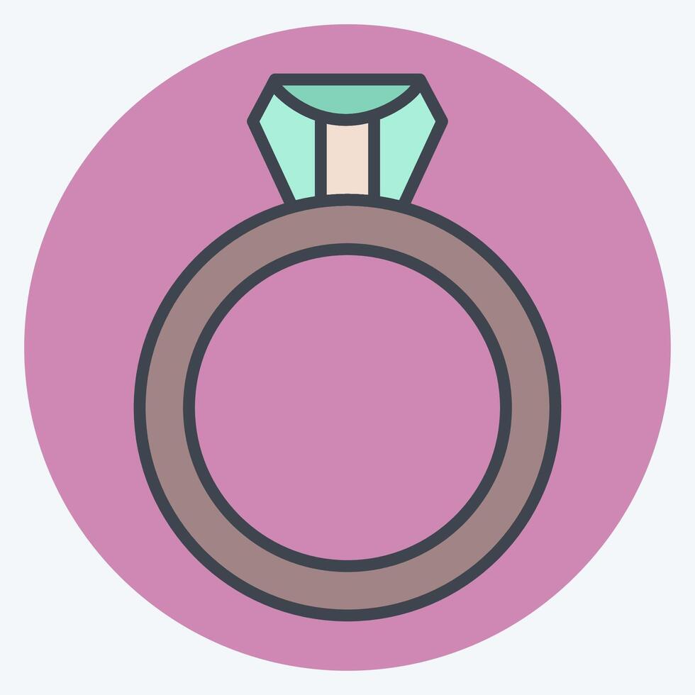 icono anillo. relacionado a mujer día símbolo. color compañero estilo. sencillo diseño ilustración vector