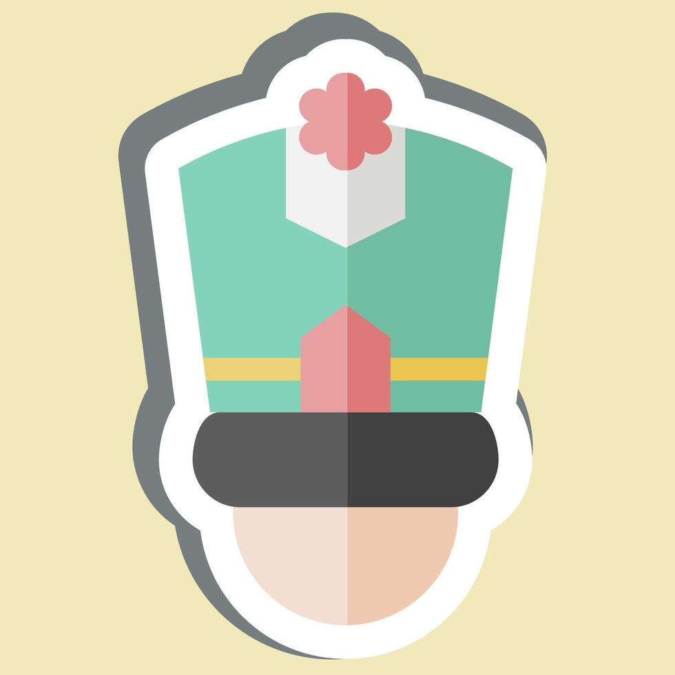 Sticker Top Hat. related to Parade symbol. simple design illustration vector