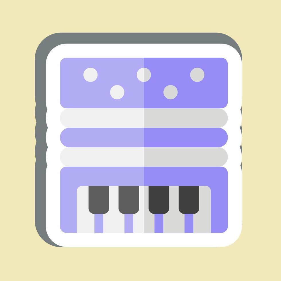 Sticker Accordion. related to Parade symbol. simple design illustration vector