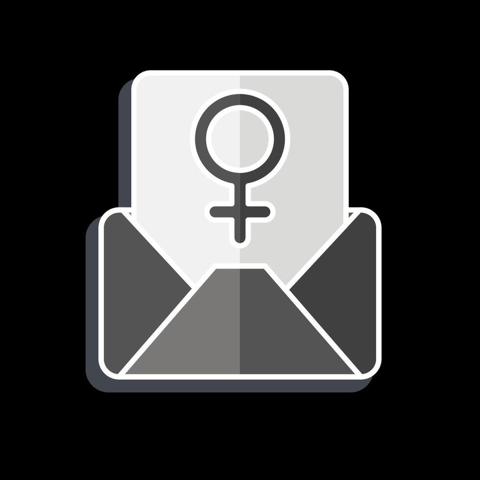 icono correo. relacionado a mujer día símbolo. lustroso estilo. sencillo diseño ilustración vector