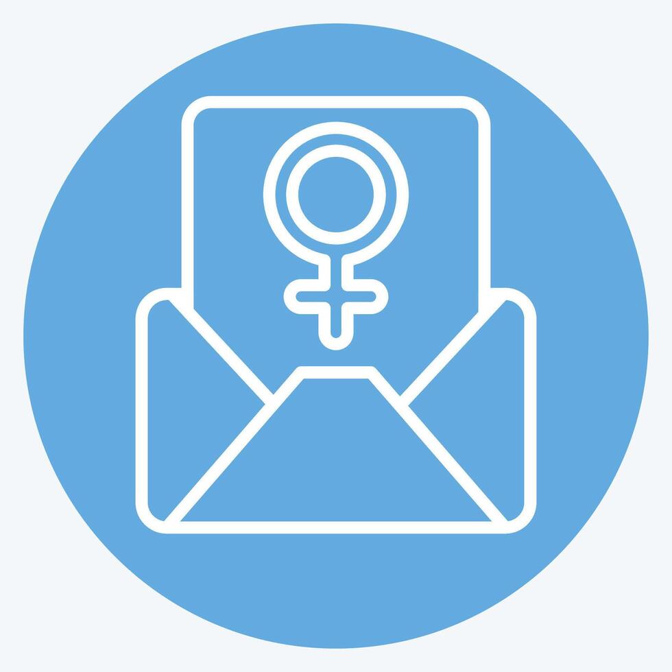 Icon Mail. related to Woman Day symbol. blue eyes style. simple design illustration vector