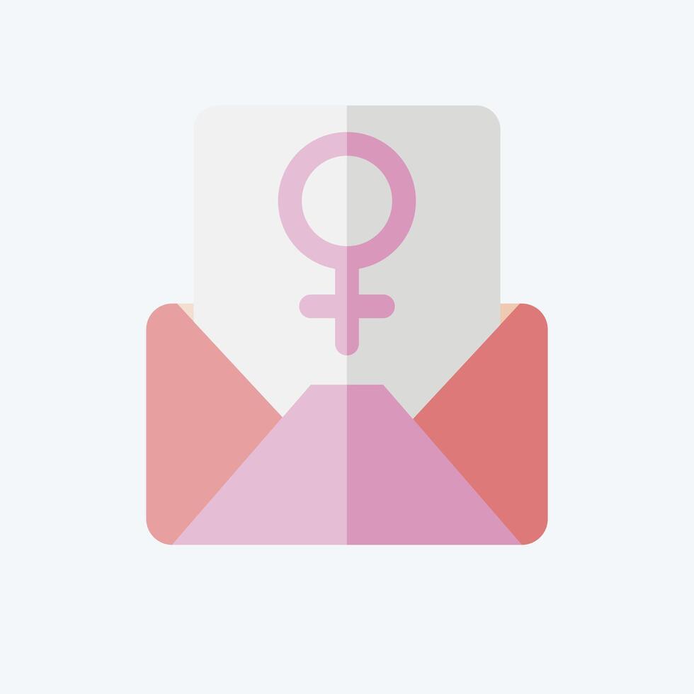 Icon Mail. related to Woman Day symbol. flat style. simple design illustration vector