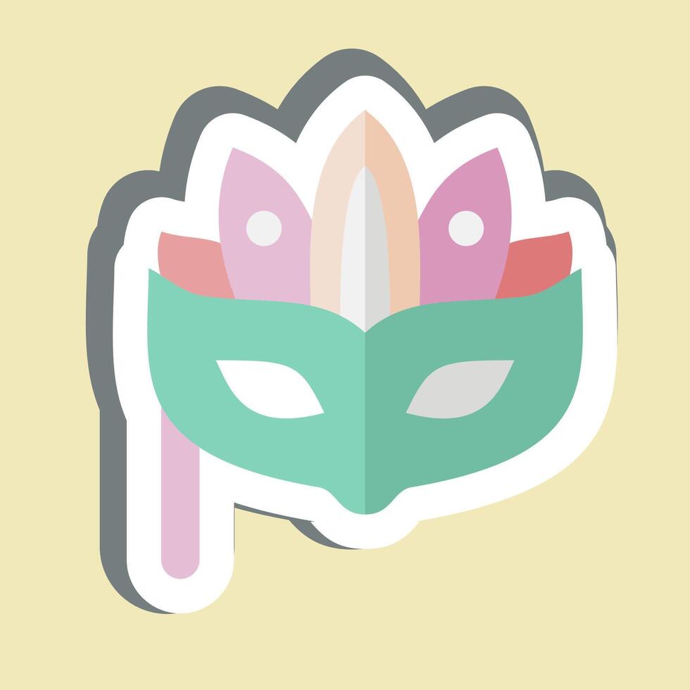 Sticker Carnival Mask. related to Parade symbol. simple design illustration vector