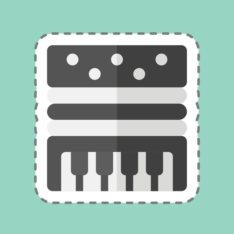 Sticker line cut Accordion. related to Parade symbol. simple design illustration vector